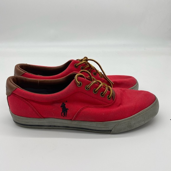 Polo Red Canvas Sneakers With Leather Laces - Picture 4 of 10